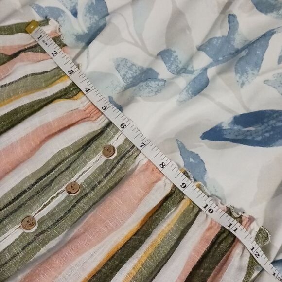 Blue Island Strapless Cotton Striped Hi-low Dress Tie Waist Size S‎ - Picture 7 of 14